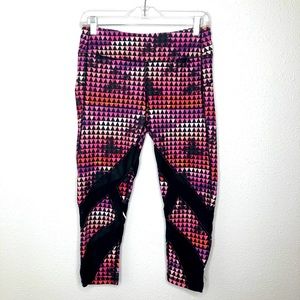 Zella Cropped Workout Pants with Mesh Panels size M